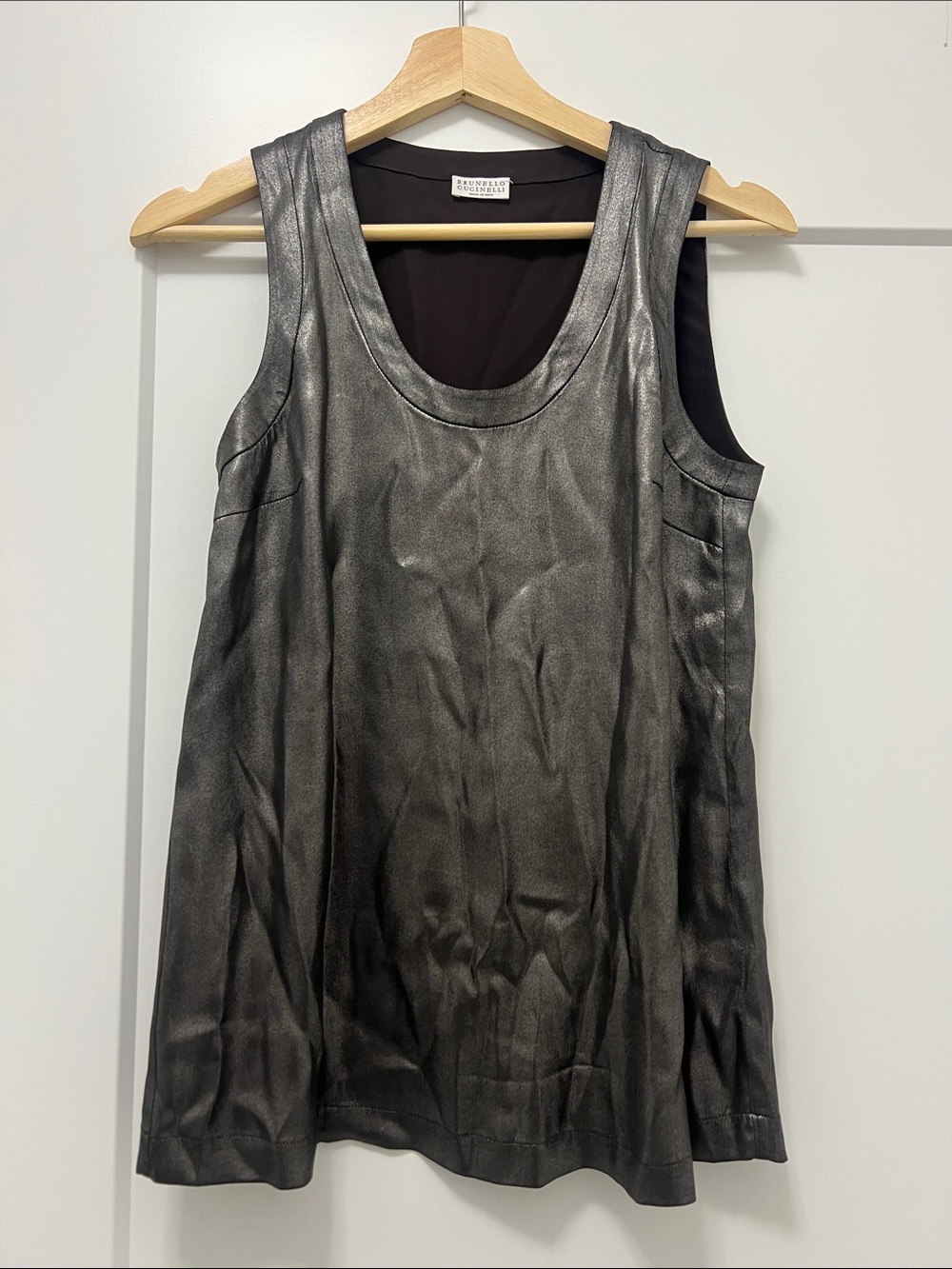 Brunello Cucinelli metalic silk tank